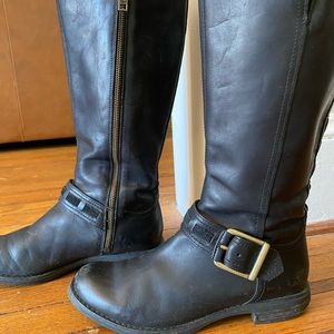 Timberland knee high leather boots, size 7.5, black